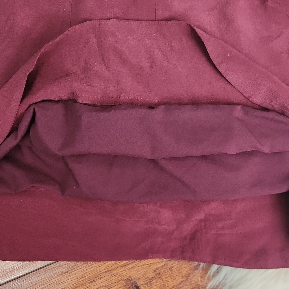 Madewell Maroon Mini Silk Skirt - Picture 5 of 6